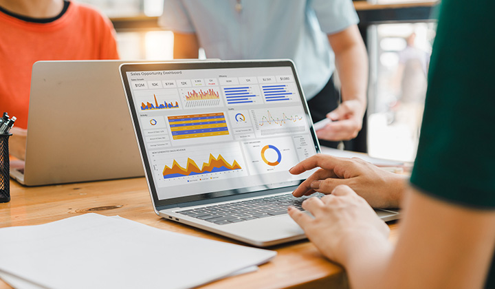 Analytics Dashboard on Laptop Screen