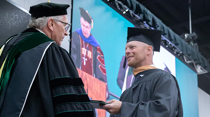Master's degree graduate at 2026 Commencement
