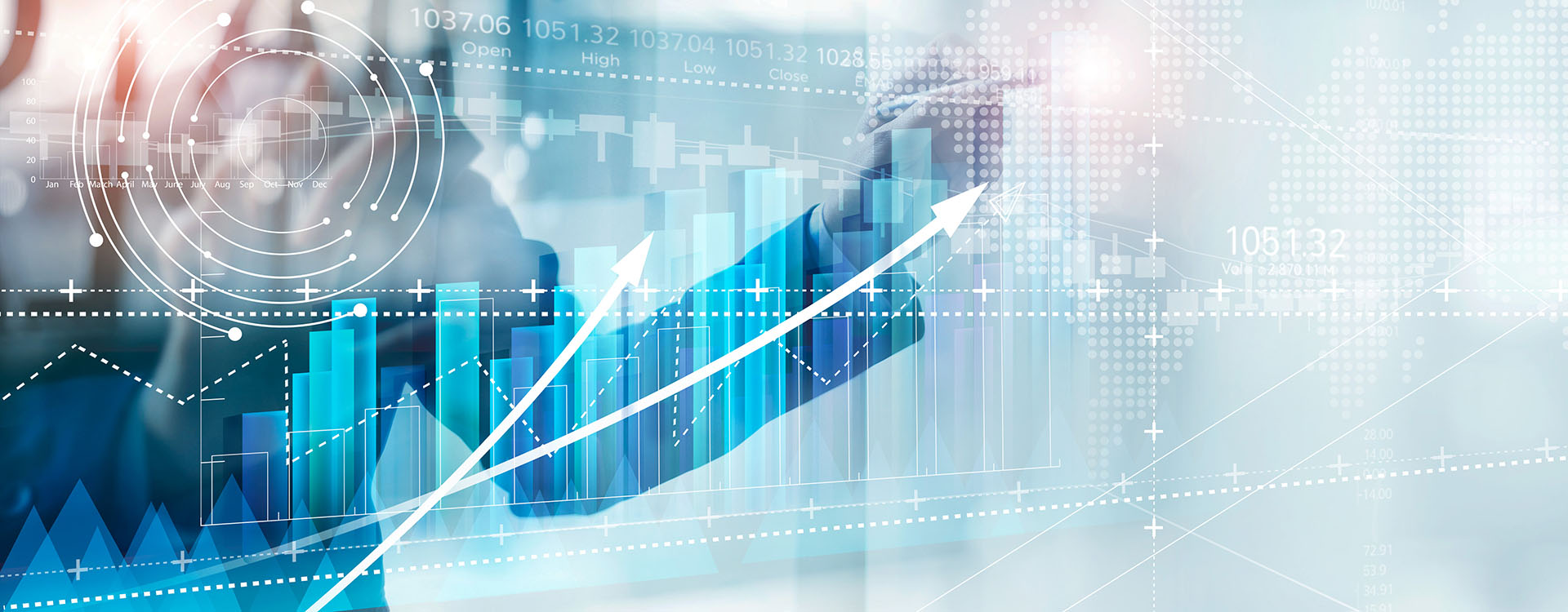 Abstract graphic of financial charts