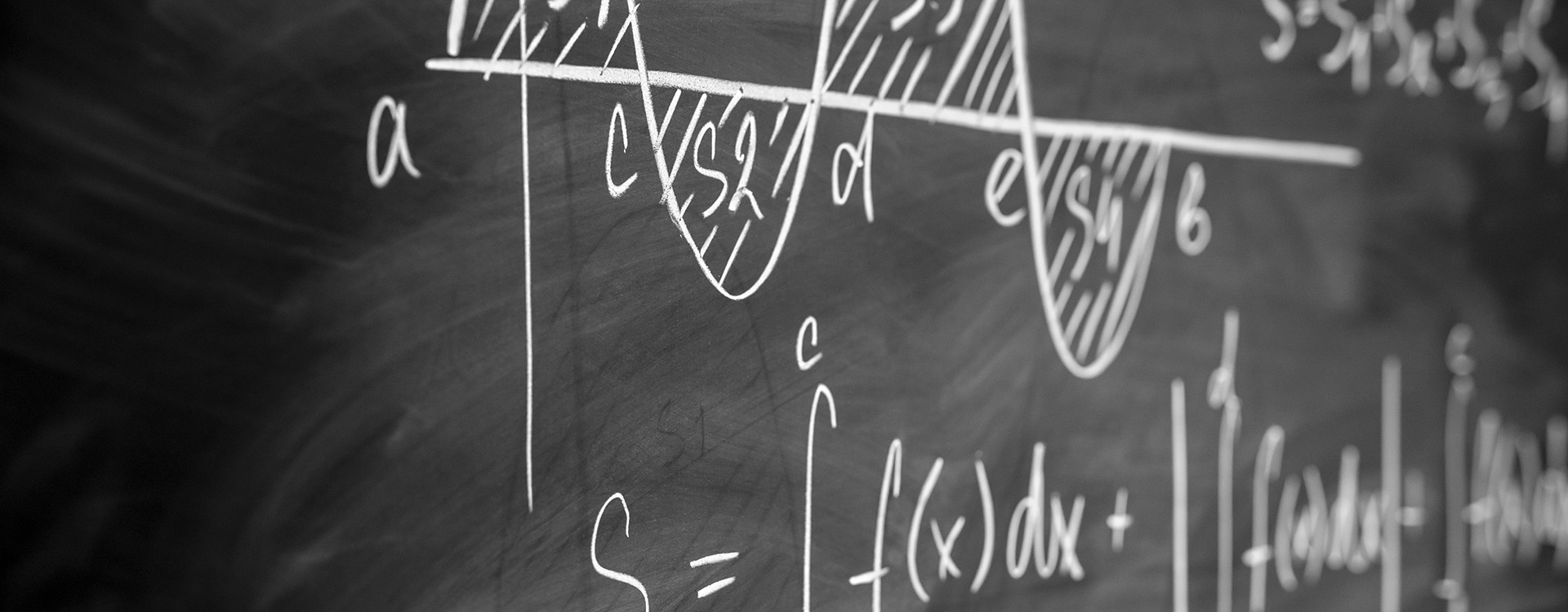 Blackboard with chalk mathematical equations