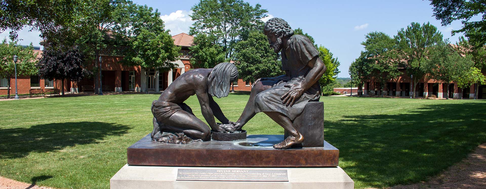 Divine Servant Statue on the WLC campus