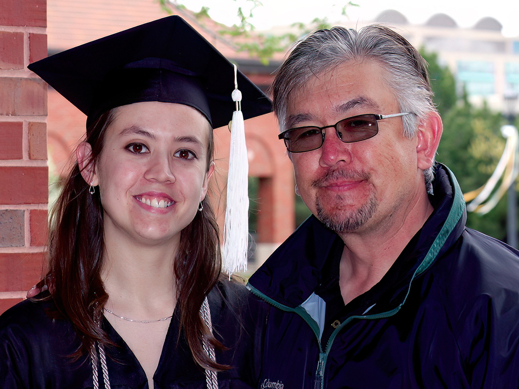 Chris with daughter Ashley at her graduation