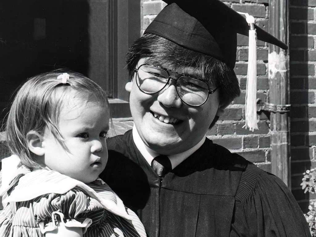 Chris with daughter Ashley at his graduation