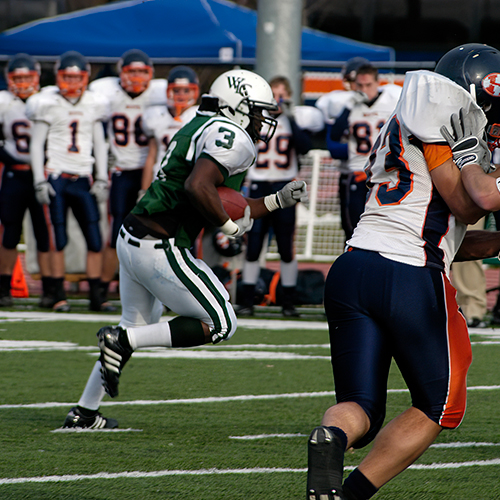 Playing football