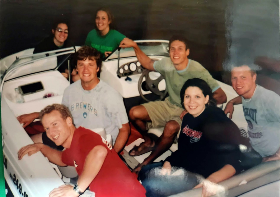 students on a boat
