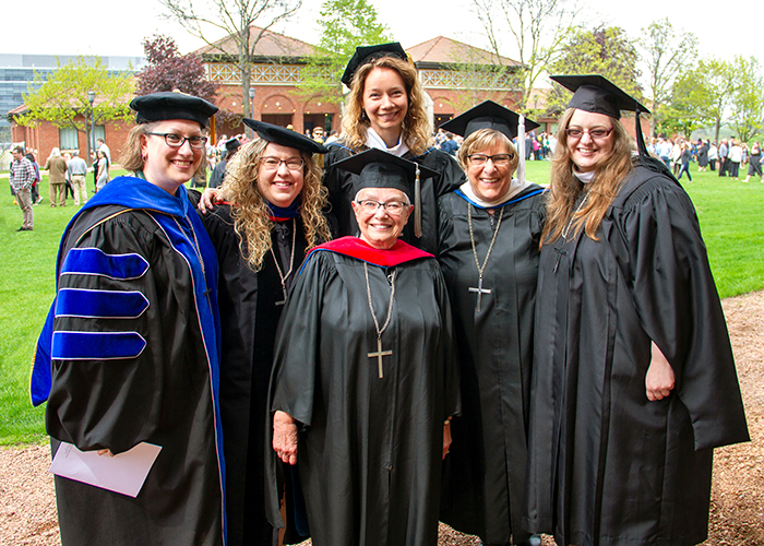 Communication faculty at commencement