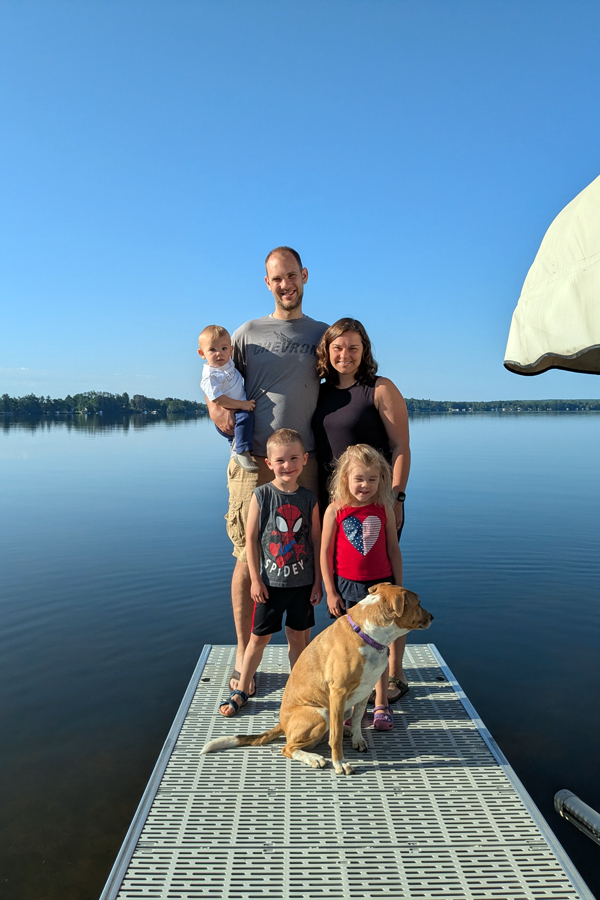 Featured alum with family